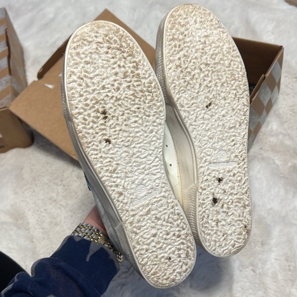 Rare Golden Goose May White with Silver Glitter & Blue Pony Hair Star - Picture 14 of 17